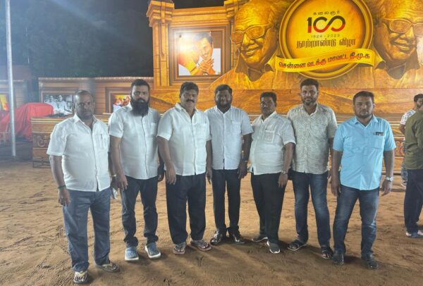 கழக தலைவர் அவர்களின் நூற்றாண்டு விழா நடக்கவிருந்த இடத்தை ஆய்வு செய்தார்
