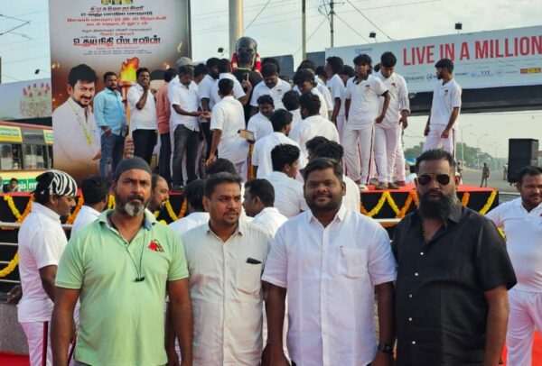21-01-2024 சேலத்தில் நடைபெறும் இரண்டாவது இளைஞர் அணி மாநாட்டிற்காக ஜீவ ஜோதி ஏற்றப்பட்டது